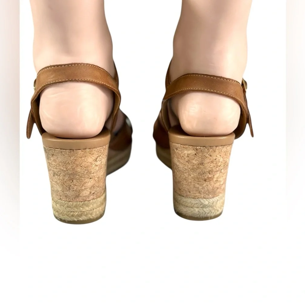 UGG Cloverdale Leather Espadrille Wedge Sandals